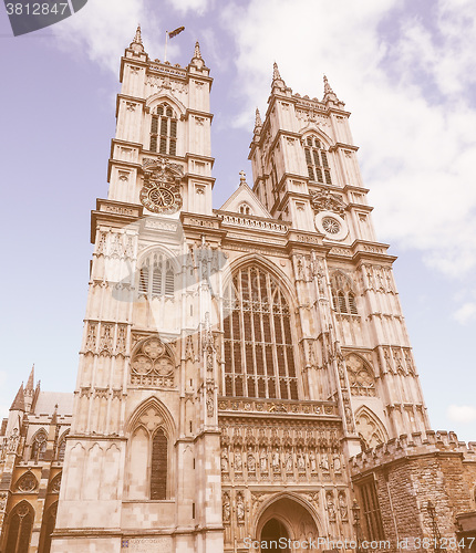 Image of Retro looking Westminster Abbey in London