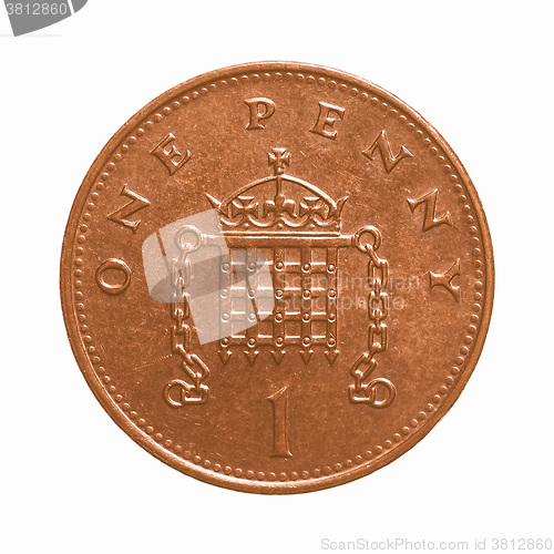 Image of  One penny coin vintage