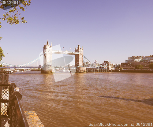 Image of Retro looking Tower Bridge in London