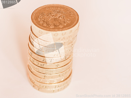 Image of  Pound coin pile vintage