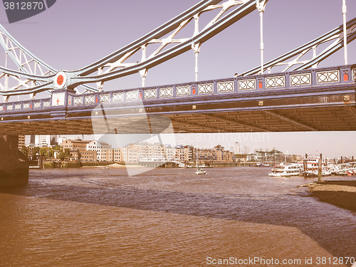 Image of Retro looking Tower Bridge in London