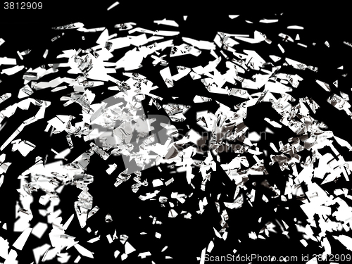 Image of Broken glass pieces on black