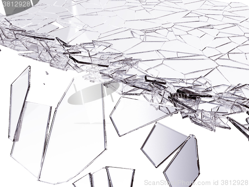 Image of Splitted or cracked glass on white