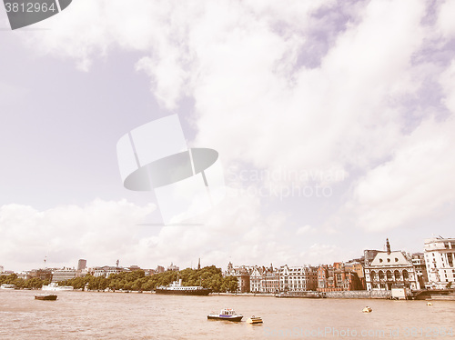 Image of River Thames in London vintage