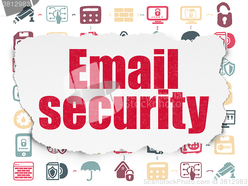 Image of Protection concept: Email Security on Torn Paper background