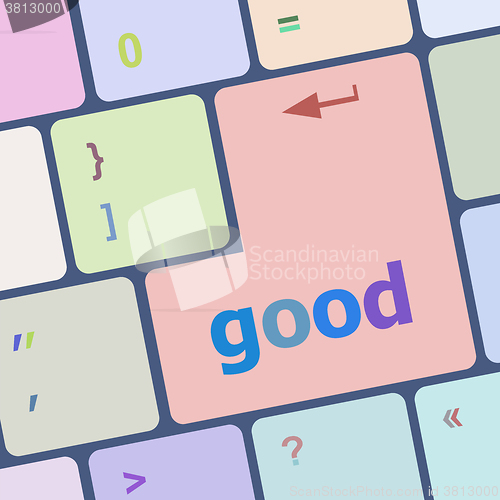 Image of News concept Good on computer keyboard background vector illustration