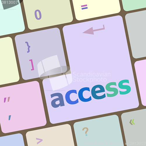 Image of computer keyboard pc with Access text vector illustration