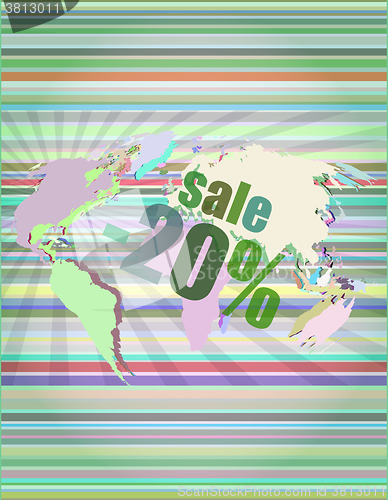 Image of Management concept: sale words on digital screen vector illustration