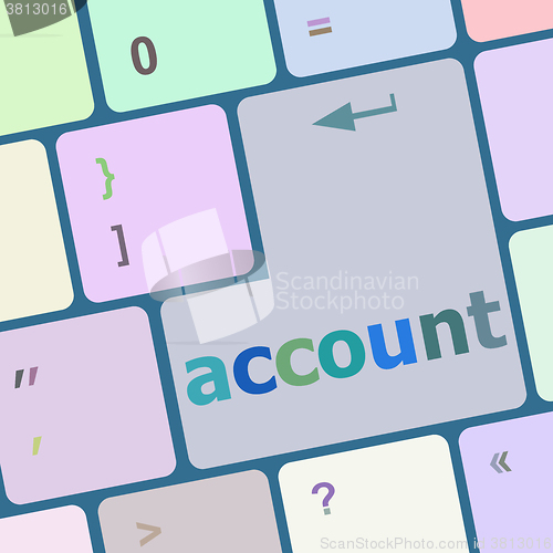 Image of white account enter key vector illustration