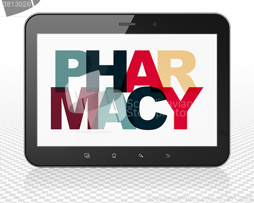 Image of Health concept: Tablet Pc Computer with Pharmacy on  display