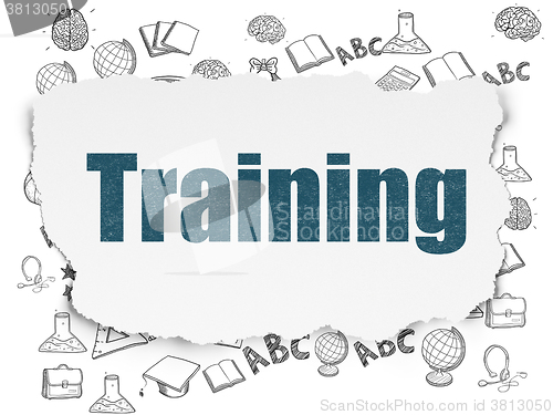 Image of Education concept: Training on Torn Paper background