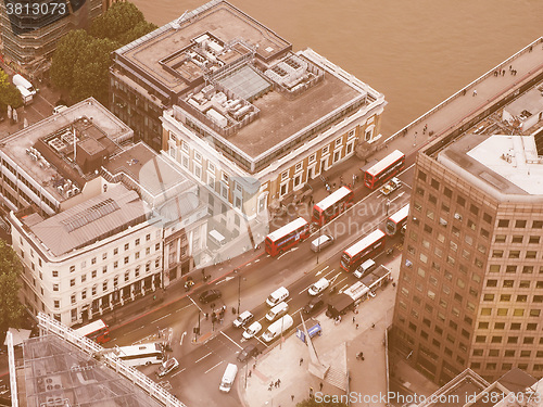 Image of Retro looking Aerial view of London