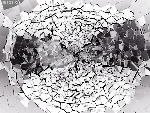 Image of Broken or cracked glass on black