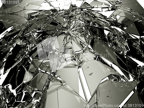 Image of Pieces of demolished or Shattered glass 