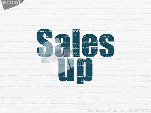 Image of Marketing concept: Sales Up on wall background