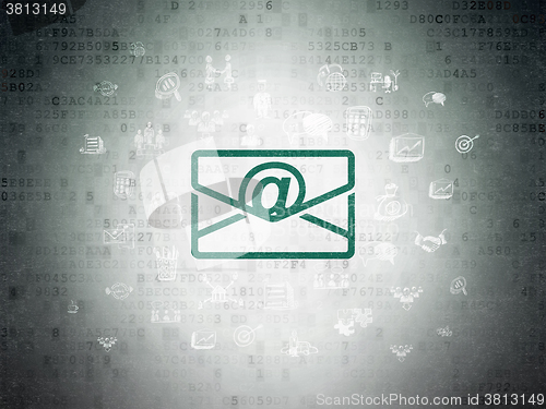 Image of Finance concept: Email on Digital Paper background