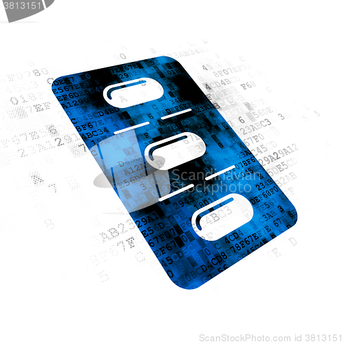 Image of Medicine concept: Pills Blister on Digital background