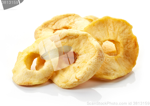 Image of dried apples on white background