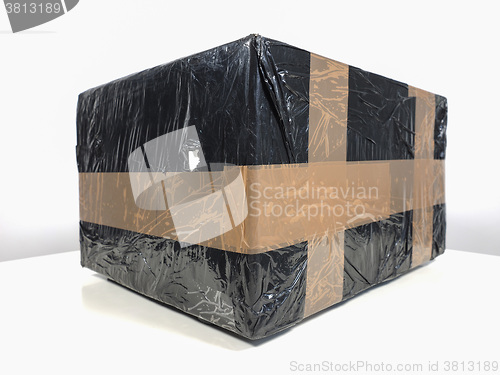 Image of Black packet parcel