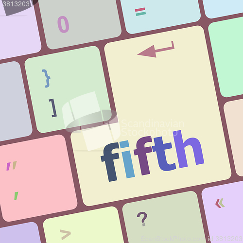 Image of fifth button on computer pc keyboard key vector illustration