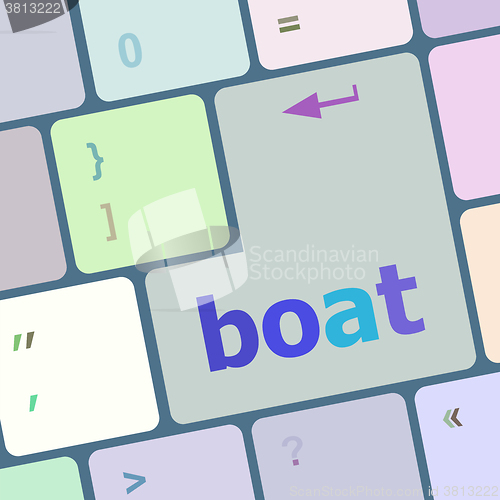 Image of boat button on computer pc keyboard key vector illustration