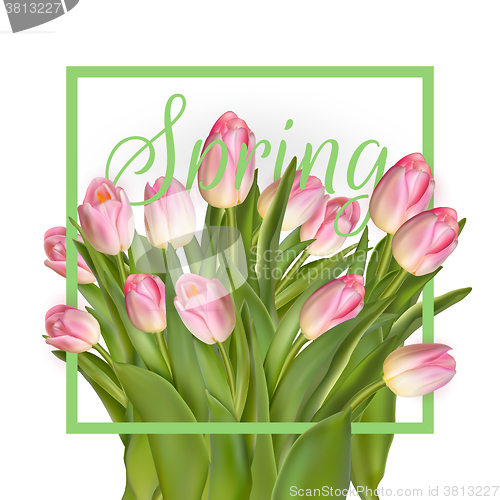 Image of Spring cheerful tulip design. EPS 10