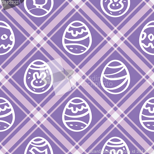 Image of Seamless wallpaper. lilac print repetitive Easter eggs