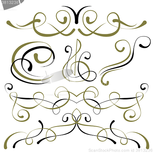 Image of vector set of elements for design. borders