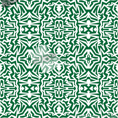 Image of seamless wallpaper. Motley African repetitive pattern. Green pri