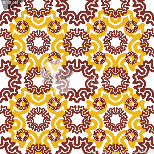 Image of seamless wallpaper. Motley retro repeating pattern. The yellow b