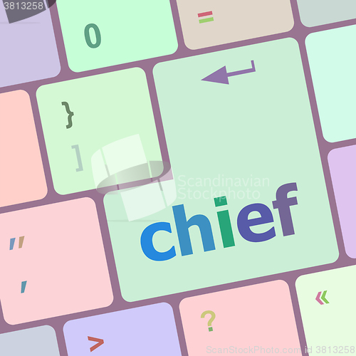 Image of chief button on computer pc keyboard key vector illustration