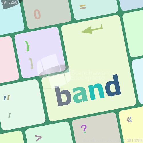 Image of band word on computer pc keyboard key vector illustration