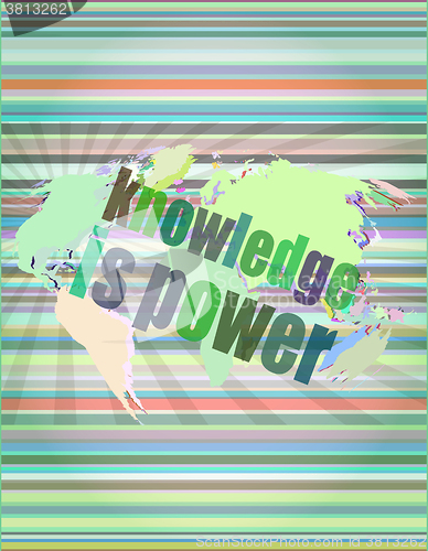 Image of Education and learn concept: words knowledge is power on digital screen vector illustration