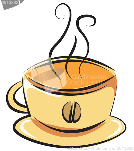 Image of cup of coffee. Vector illustration. Doodle style