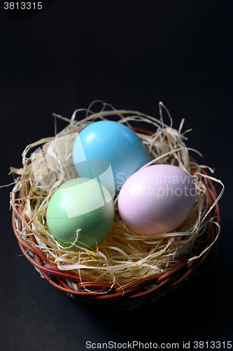 Image of Easter eggs in nest