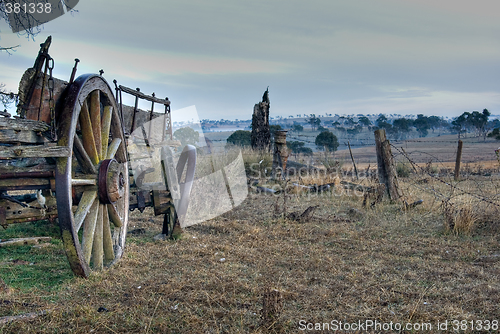 Image of paddock and old cart