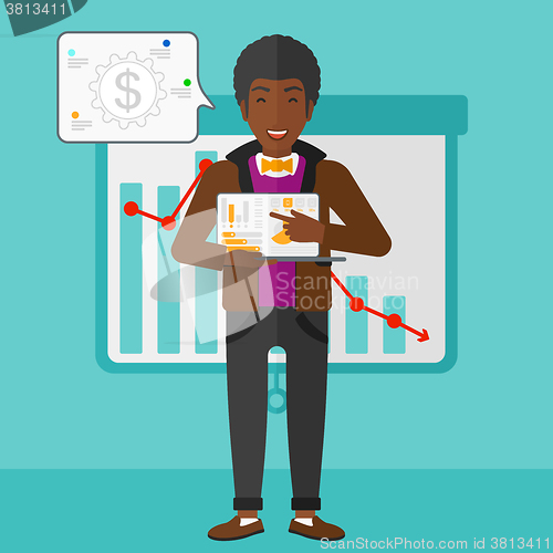 Image of Man presenting report.