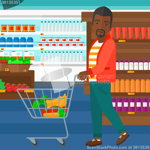 Image of Customer with trolley.