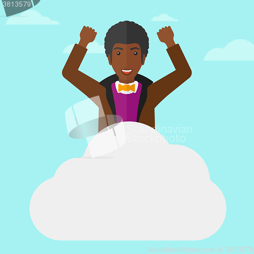Image of Man sitting on cloud.
