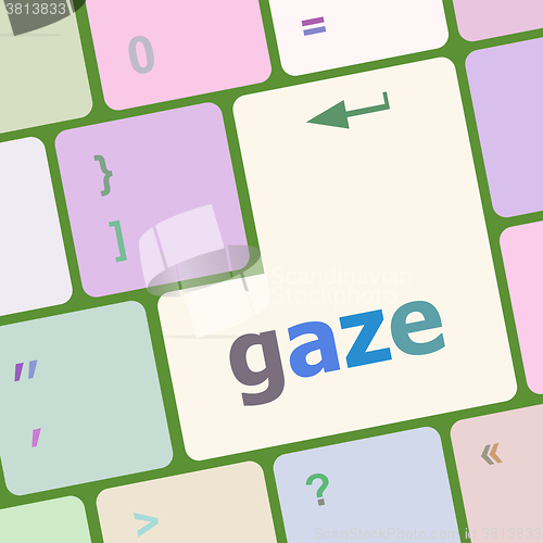 Image of gaze button on computer pc keyboard key vector illustration