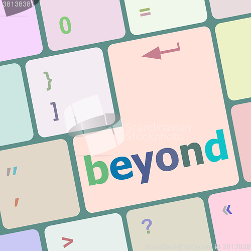 Image of beyond button on keyboard key with soft focus vector illustration