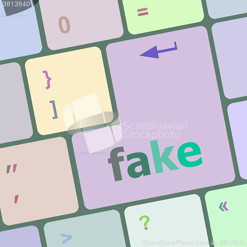 Image of fake button on computer pc keyboard key vector illustration