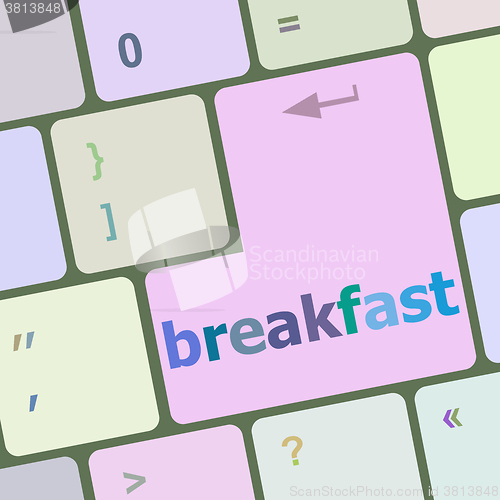 Image of breakfast word on keyboard key vector illustration