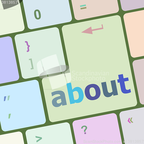 Image of About key on the computer keyboard vector illustration