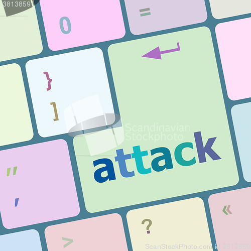 Image of attack button on computer keyboard key vector illustration