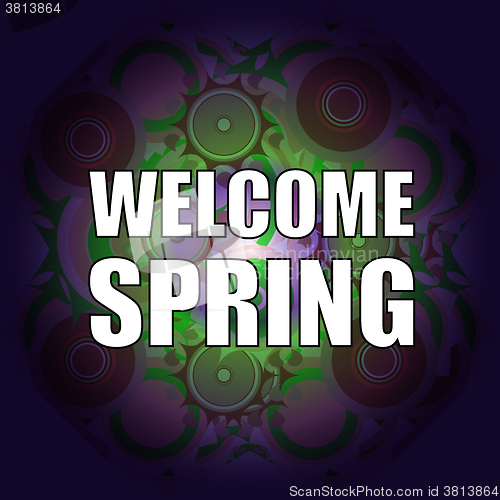 Image of Welcome Spring Holiday Card. Welcome Spring Vector. Love background. Spring Holiday Graphic. Welcome Spring Art. Spring Holiday Drawing