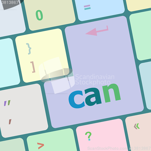 Image of can key on computer keyboard button vector illustration
