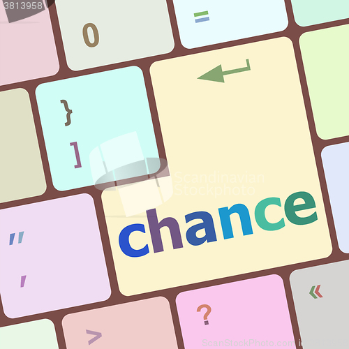 Image of chance button on computer pc keyboard key vector illustration
