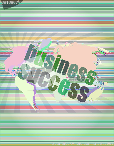 Image of Business concept: words business success on digital screen, 3d vector illustration