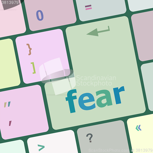 Image of fear button on computer pc keyboard key vector illustration